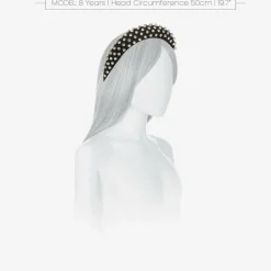 David Charles Hair Accessories*Girls Black Twill Diamanté Hairband