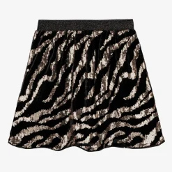 NAME IT Skirts*Girls Black Velour & Gold Sequin Skirt