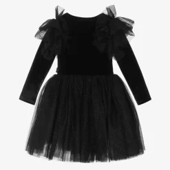 Rock Your Baby Dresses*Girls Black Velour & Tulle Dress