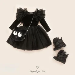 Rock Your Baby Dresses*Girls Black Velour & Tulle Dress