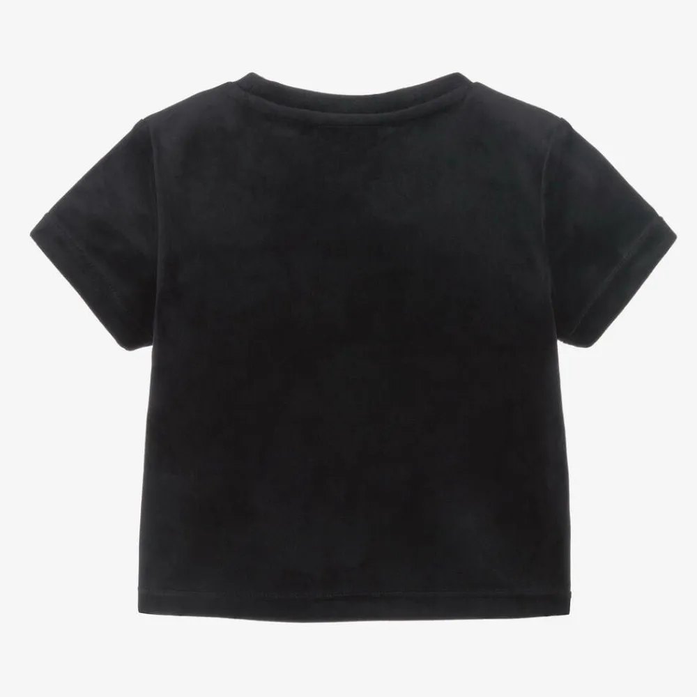 Guess Tops*Girls Black Velour T-Shirt