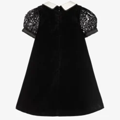 Childrensalon Occasions Dresses*Girls Black Velvet & Lace Dress