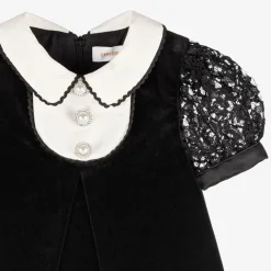 Childrensalon Occasions Dresses*Girls Black Velvet & Lace Dress