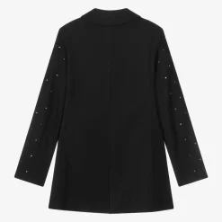 MSGM Coats & Jackets*Girls Black Viscose Rhinestone Blazer
