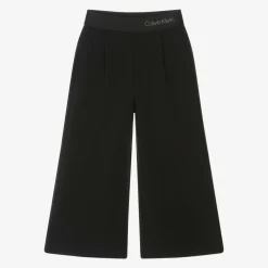 Calvin Klein Trousers*Girls Black Wide Leg Trousers