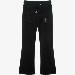 Juicy Couture Trousers*Girls Black Wide Leg Velour Joggers