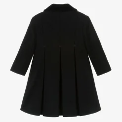 Ancar Coats & Jackets*Girls Black Wool & Velvet Coat