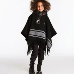 Moncler Enfant Coats & Jackets*Girls Black Wool Poncho