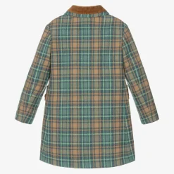 Gucci Coats & Jackets*Girls Blue & Brown Wool Check Coat