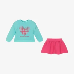 Agatha Ruiz de la Prada Outfit Sets*Girls Blue & Pink Cotton Skirt Set
