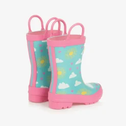 Hatley Rain Boots|Rain Boots*Girls Blue & Pink Happy Skies Rain Boots
