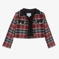 Abel amp; Lula Coats & Jackets*Girls Blue & Red Tartan Tweed Jacket