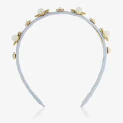 David Charles Hair Accessories*Girls Blue & Diamanté Bow Hairband