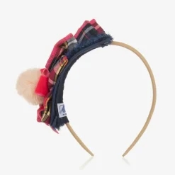 Miranda Hair Accessories*Girls Blue & Pink Tartan Hairband
