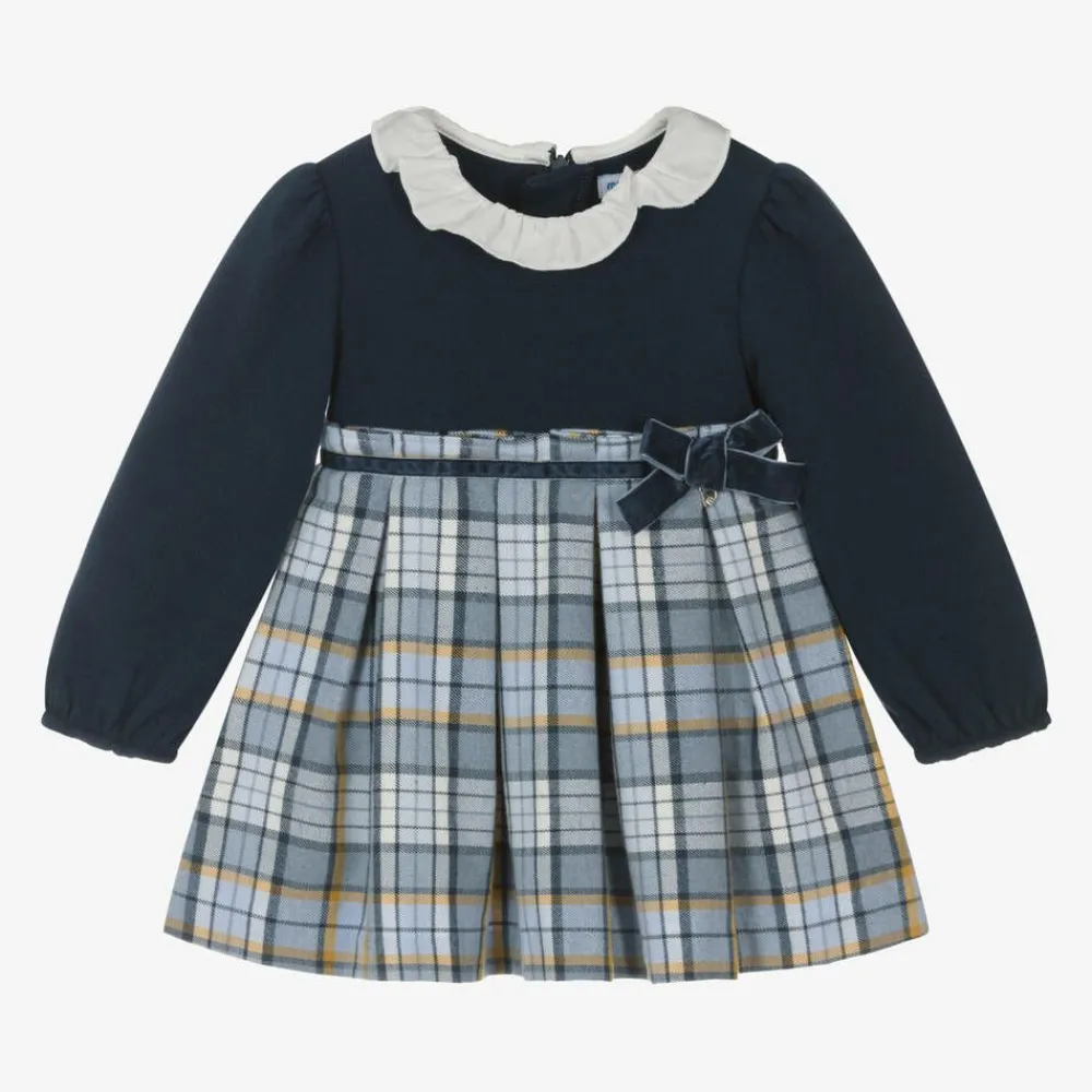 Mayoral Dresses*Girls Blue Check Dress