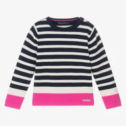 Week-end à la mer Tops*Girls Blue Cotton Breton Stripe Sweater