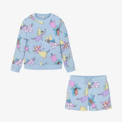 Stella McCartney Kids Outfit Sets*Girls Blue Cotton Fairies Shorts Set