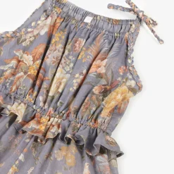 Zimmermann Trousers*Girls Blue Cotton Floral Jumpsuit TealMultiFloral