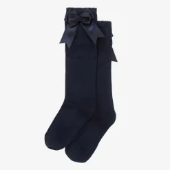 Carlomagno Socks*Girls Blue Cotton Knee Length Socks