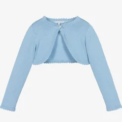 Beatrice amp; George Tops*Girls Blue Cotton Knit Bolero Cardigan