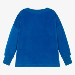Agatha Ruiz de la Prada Tops*Girls Blue Cotton Velour Heart Top