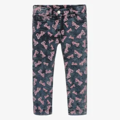 Monnalisa Trousers*Girls Blue Denim Barbie Print Jeans