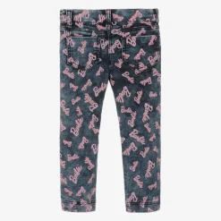 Monnalisa Trousers*Girls Blue Denim Barbie Print Jeans