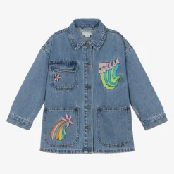 Stella McCartney Kids Coats & Jackets*Girls Blue Denim Embroidered Jacket