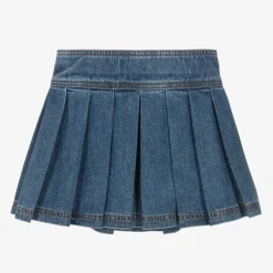 Versace Skirts*Girls Blue Denim Medusa Buttons Skirt