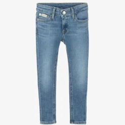 Calvin Klein Trousers*Girls Blue Denim Mid-Rise Skinny Jeans