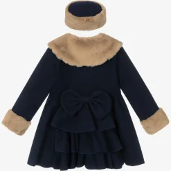 Beau KiD Coats & Jackets*Girls Blue Faux Fur Coat & Hat