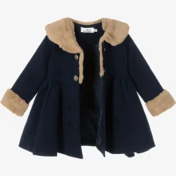 Beau KiD Coats & Jackets*Girls Blue Faux Fur Coat & Hat