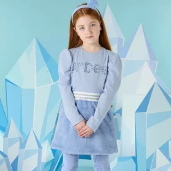 A Dee Outfit Sets*Girls Blue Faux Fur Skirt Set