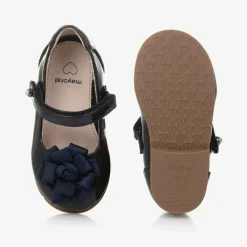 Mayoral Bar Shoes|Bar Shoes*Girls Blue Faux Patent Leather Shoes
