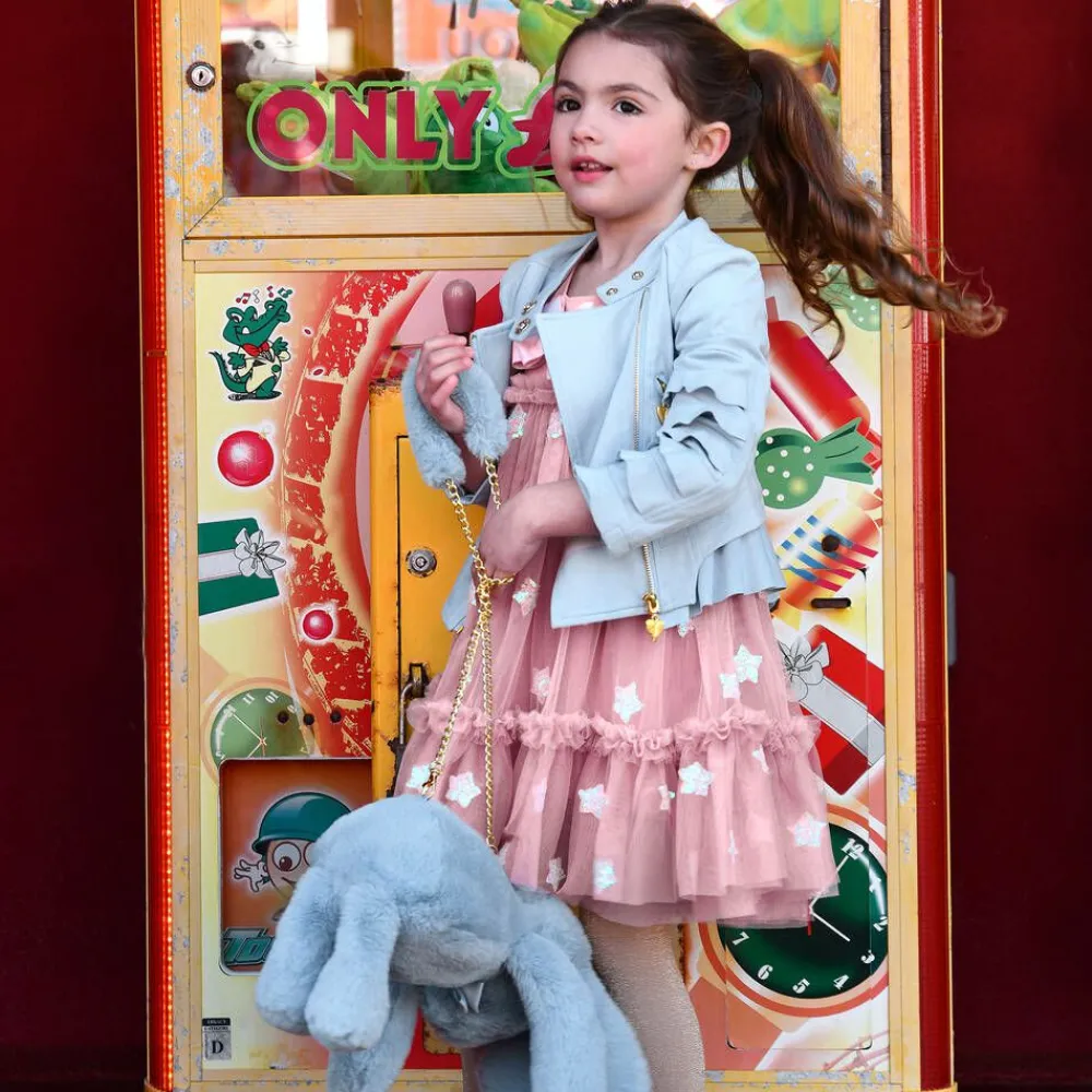 Angels Face Coats & Jackets*Girls Faux Suede Biker Jacket Blue