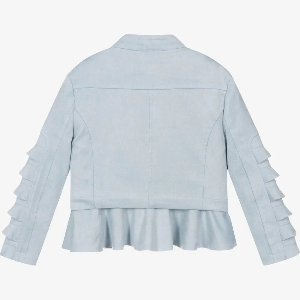 Angels Face Coats & Jackets*Girls Faux Suede Biker Jacket Blue