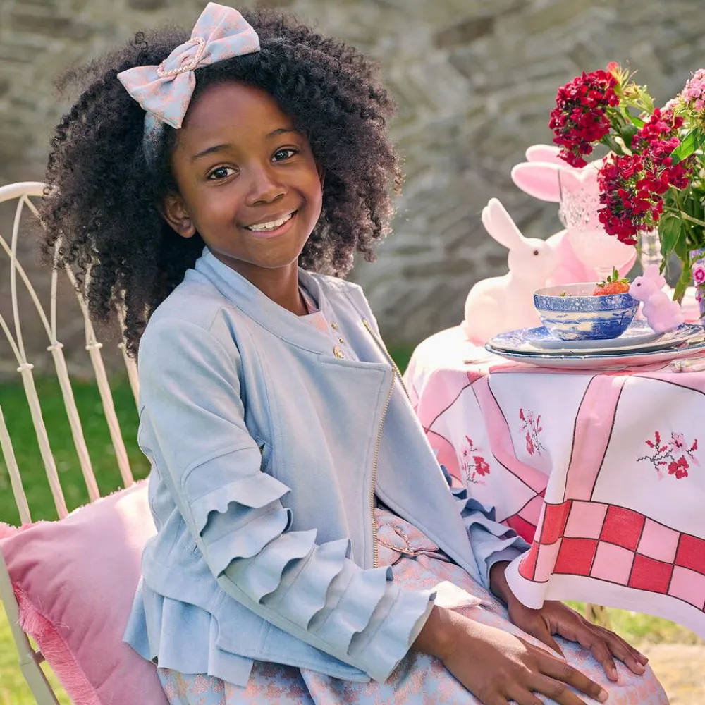 Angels Face Coats & Jackets*Girls Faux Suede Biker Jacket Blue