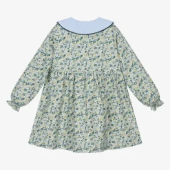 Paloma de la O Dresses*Girls Blue Floral Cotton Dress