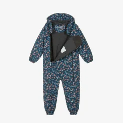 Töastie Coats & Jackets*Girls Blue Floral Waterproof Puddlesuit