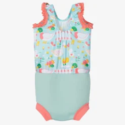 Splash About Swimwear*Girls Blue Happy Nappy Swimsuit (UPF50+)