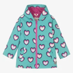 Hatley Coats & Jackets*Girls Blue Heart Print Raincoat