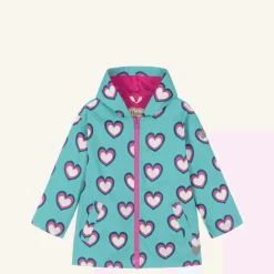 Hatley Coats & Jackets*Girls Blue Heart Print Raincoat