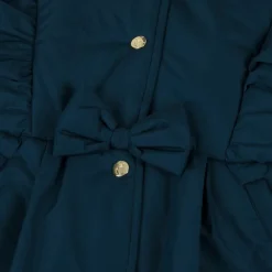Caramelo Kids Coats & Jackets*Girls Blue Hooded Bow Coat