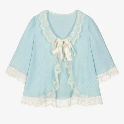 AMIKI Children Towels & Robes*Girls Blue Knitted Dressing Gown
