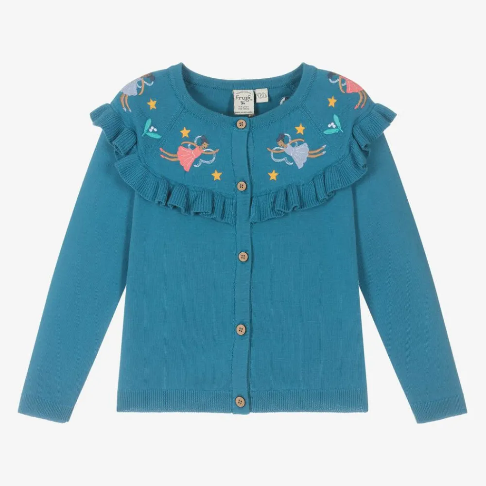 Frugi Tops*Girls Blue Knitted Fairy Cardigan
