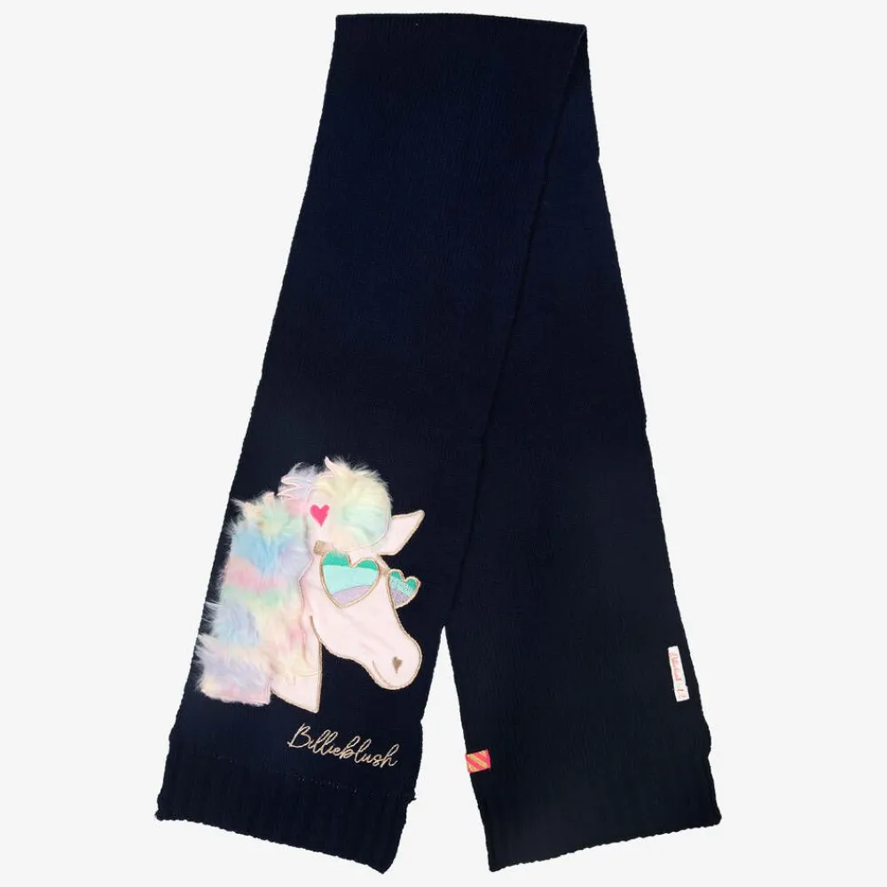 Billieblush Scarves*Girls Blue Knitted Unicorn Scarf