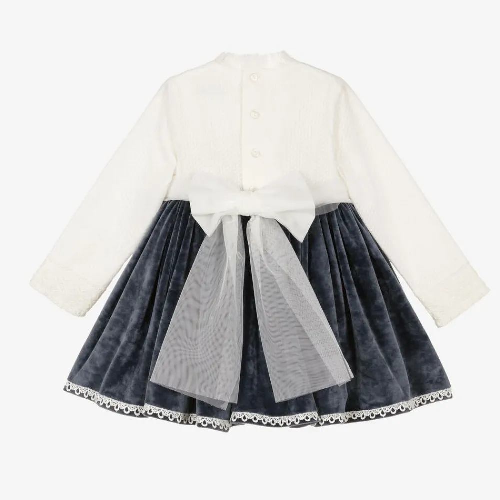 Abuela Tata Dresses*Girls Blue Lace Plush Dress