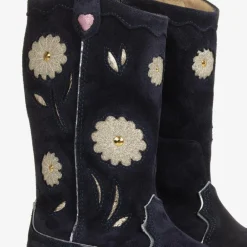 Pom dApi Boots|Gifts*Girls Blue Leather Cowboy Boots