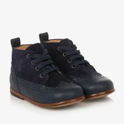 Tartine et Chocolat First Walkers|First Walkers*Girls Blue Leather First Walker Brogue Boots