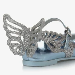 Sophia Webster Mini Bar Shoes|Bar Shoes*Girls Blue Leather Heavenly Shoes